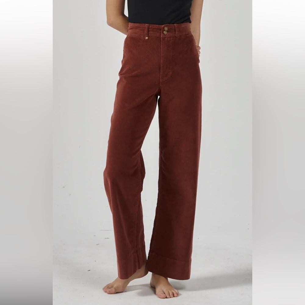 Thrills Co Belle Full Length Cord Pant | US size 27/28 | Burnt Henna